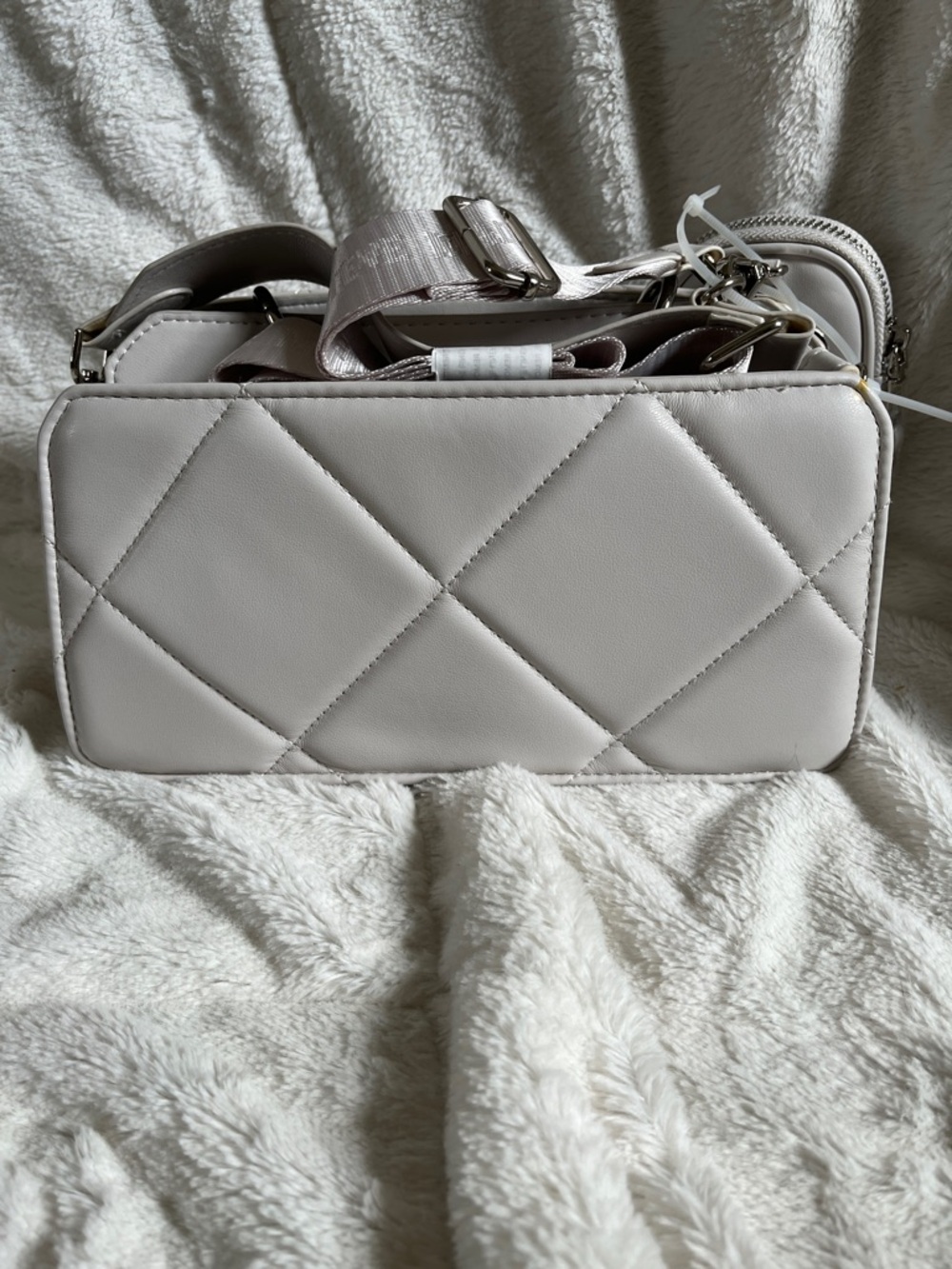 Steve Madden Quilted Crossbody Bag in Light Beige - Picture 2 of 8